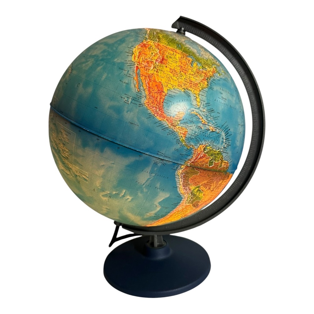 Nova Rico Ricoglobus Illuminated Lighted World Globe Made in Italy Blue